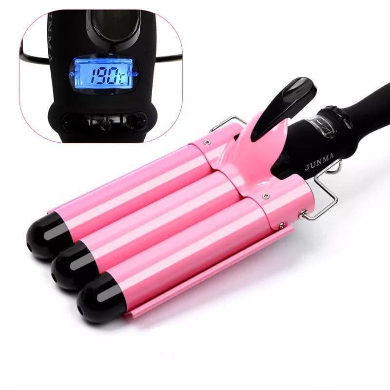 image-Small Curling Iron Water Corrugated Three-Tube Electric Curling Iron