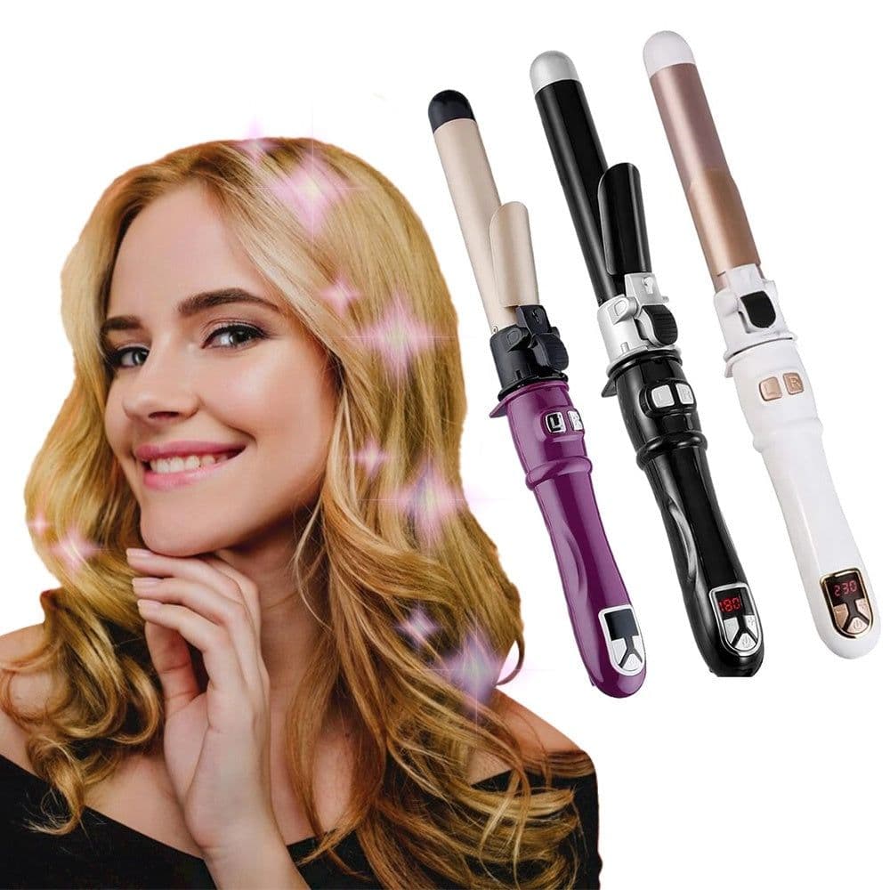 image-Otating Curling Iron Curling Wand Automatic Hair Curler 30s Instant Heat Auto Hair Waver Hair Styling Irons