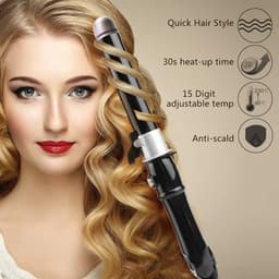 image-Otating Curling Iron Curling Wand Automatic Hair Curler 30s Instant Heat Auto Hair Waver Hair Styling Irons