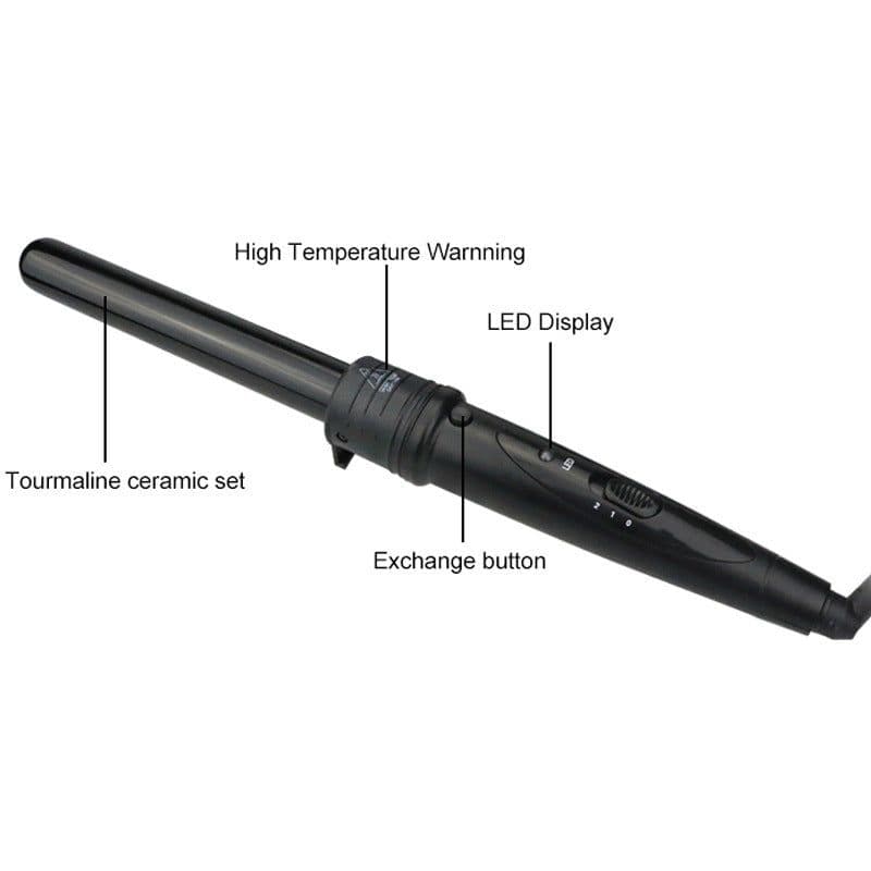 image-Multifunction Fast Heating Hair Curler 6in1 Interchangeable Ceramic Hair Styling Crimper Curling Roll Wand Hair Curler Iron Sets