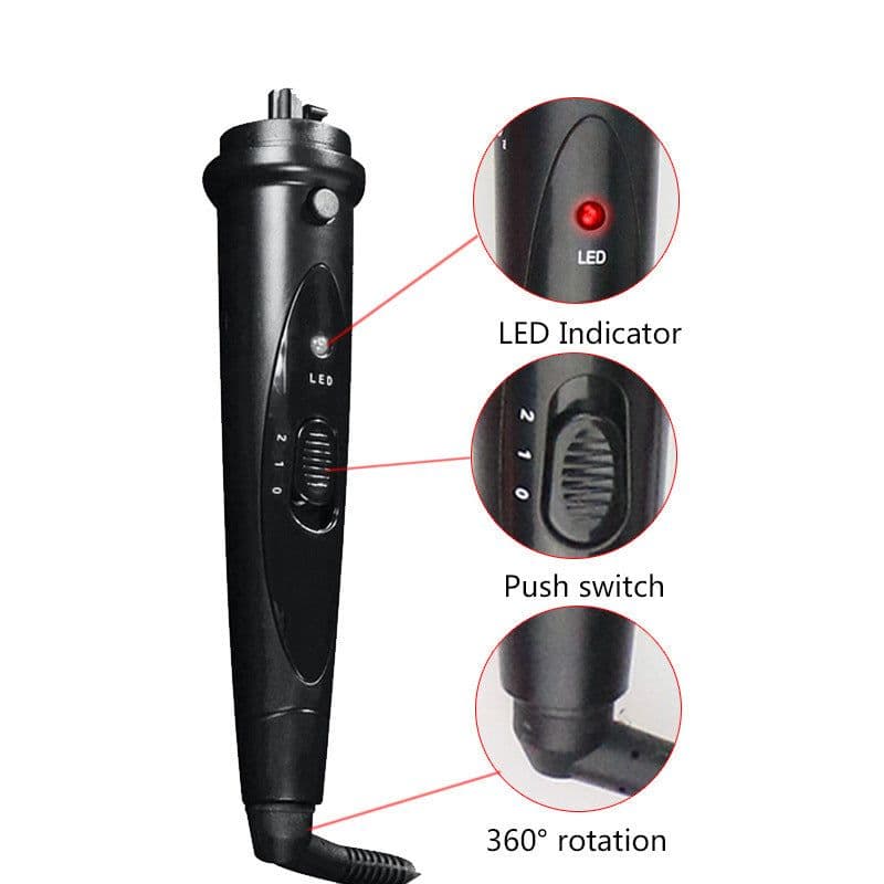 image-Multifunction Fast Heating Hair Curler 6in1 Interchangeable Ceramic Hair Styling Crimper Curling Roll Wand Hair Curler Iron Sets