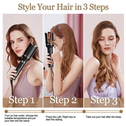 image-Automatic Curling Iron Air Curling Flat Iron Magic Wand Wave Styling Automatic Rotating Curling Wand Salon Styling