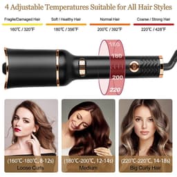 image-Automatic Curling Iron Air Curling Flat Iron Magic Wand Wave Styling Automatic Rotating Curling Wand Salon Styling
