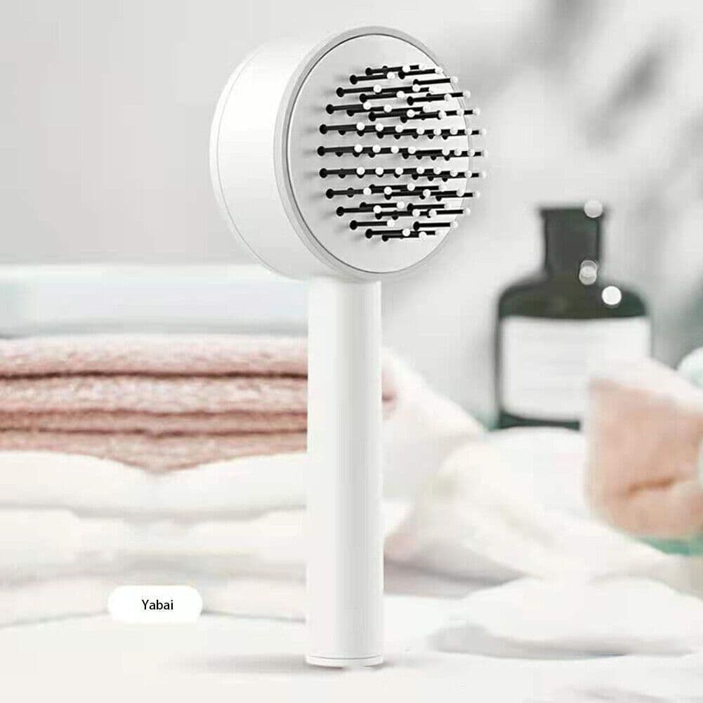 image-CN 3D Air Cushion Massager Brush With Retractable Bristles Self Cleaning Hair Brush Massage One-key Self-cleaning Hair Brush Anti-Static Airbag Massage Comb For Women Curly Hair Brush