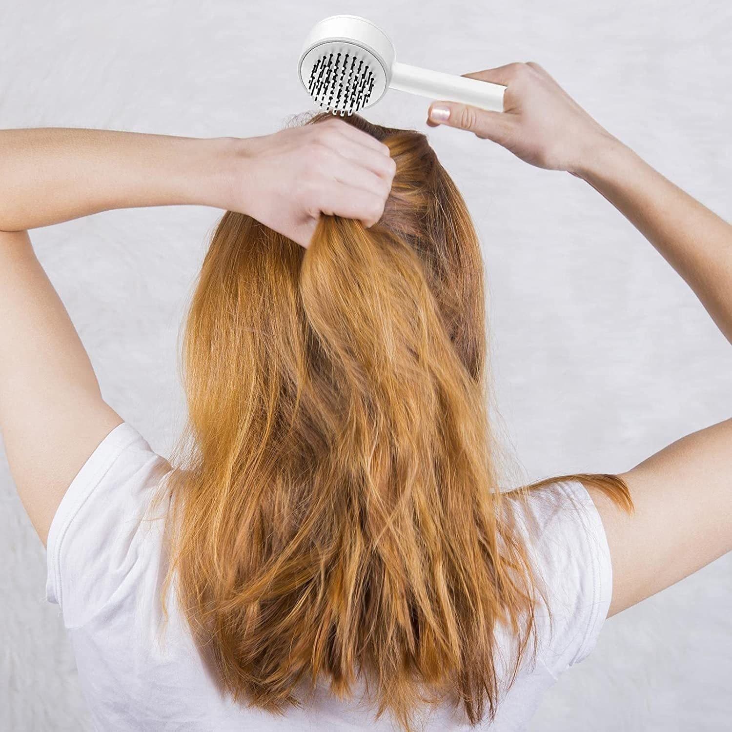 image-CN 3D Air Cushion Massager Brush With Retractable Bristles Self Cleaning Hair Brush Massage One-key Self-cleaning Hair Brush Anti-Static Airbag Massage Comb For Women Curly Hair Brush