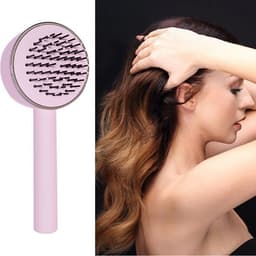 image-CN 3D Air Cushion Massager Brush With Retractable Bristles Self Cleaning Hair Brush Massage One-key Self-cleaning Hair Brush Anti-Static Airbag Massage Comb For Women Curly Hair Brush
