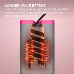 image-Electric LCD Display Automatic Rotating Cordless Hair Curler Fast Curling Iron Tongs Portable USB Rechargeable With Comb Safe USB Cordless Automatic Rotating Hair Curler Hair Waver Curling Iron
