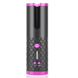image-Electric LCD Display Automatic Rotating Cordless Hair Curler Fast Curling Iron Tongs Portable USB Rechargeable With Comb Safe USB Cordless Automatic Rotating Hair Curler Hair Waver Curling Iron