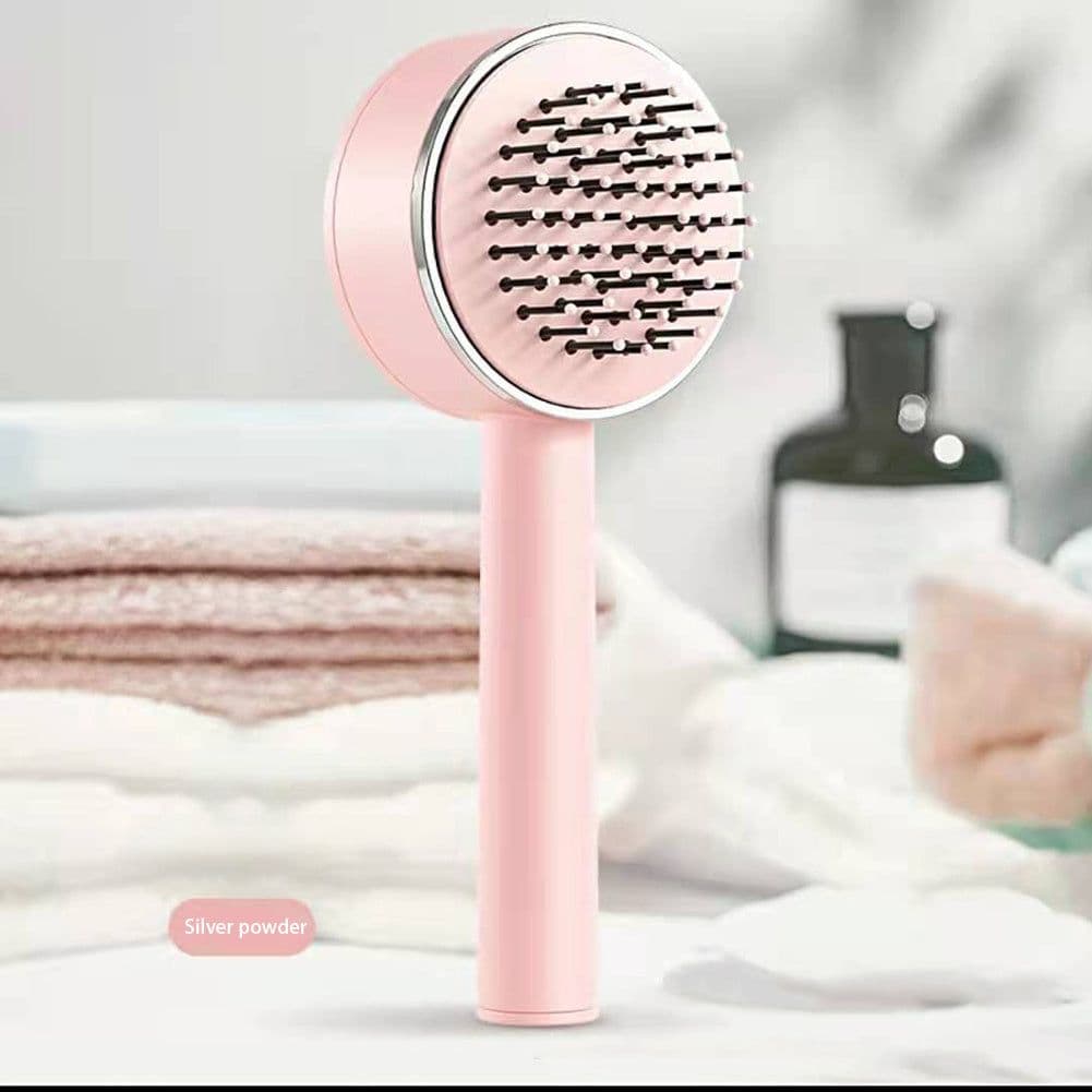 image-One-key Self-cleaning Hair Brush For Women Curly Hair Brush Anti-Static Airbag Massage Comb Airbag Massage Scalp Comb Professional Detangling One-key Self-cleaning