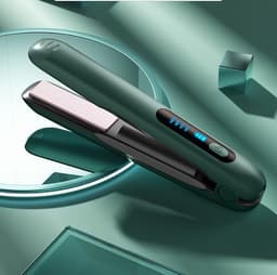 image-Wireless Hair Straightener Flat Iron Mini 2 IN 1 Roller USB 5000mAh Max 200 Degree Portable Cordless Curler 4 Levels Dry And Wet Uses