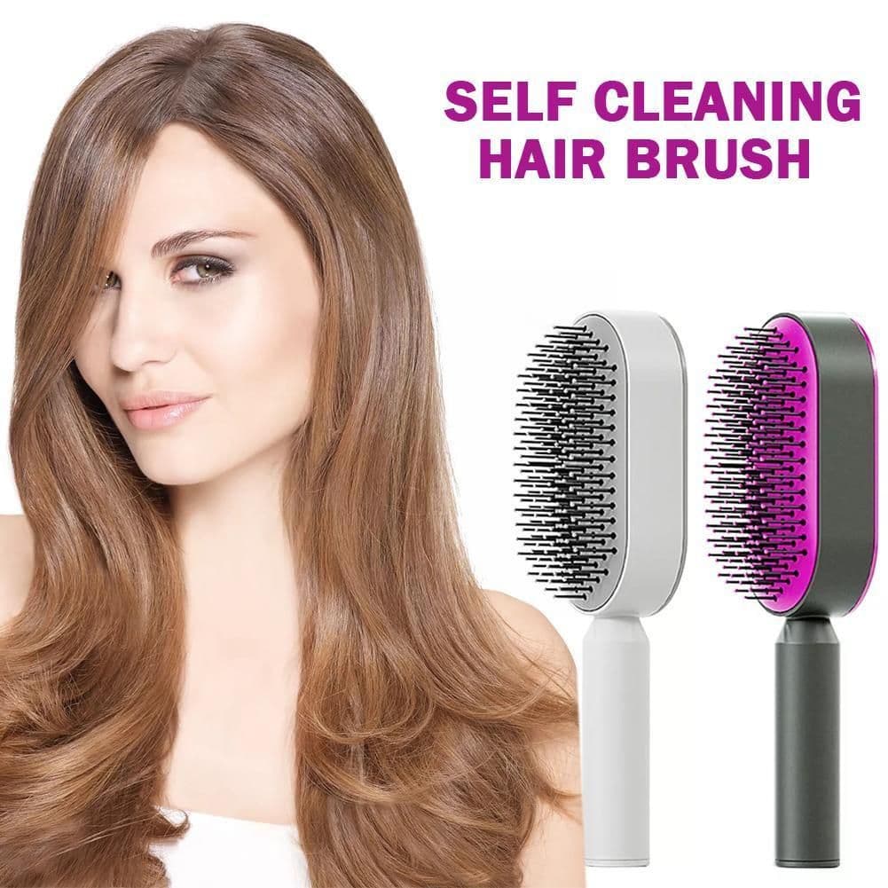 image-Women Fashion 3D Hair Growth Comb Hairbrush Self-Cleaning Hair Brush Self Cleaning Hair Brush For Women Massage Scalp Promote Blood Circulation Anti Hair Loss