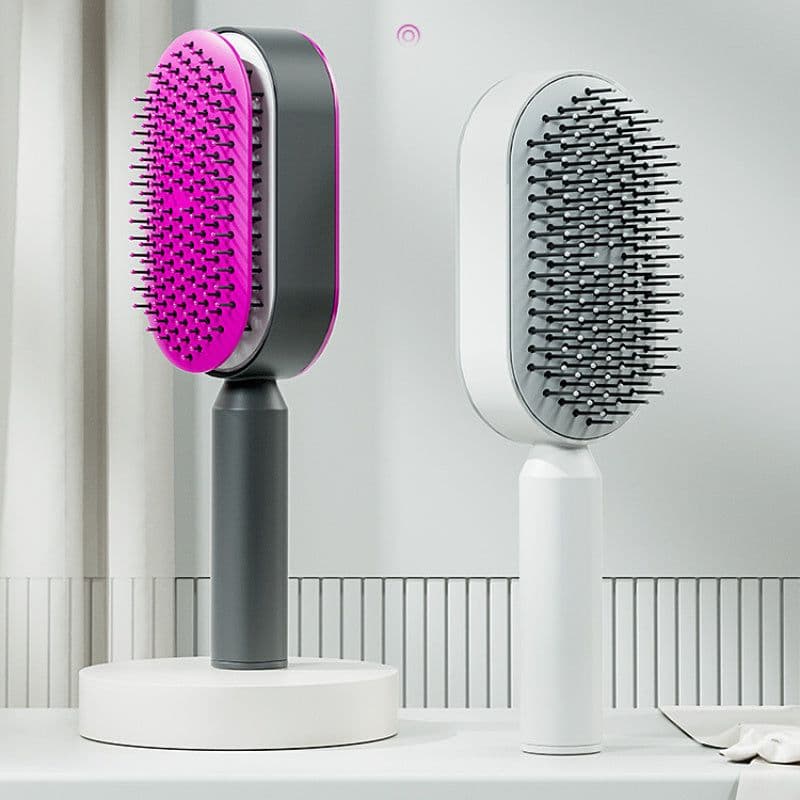 image-Women Fashion 3D Hair Growth Comb Hairbrush Self-Cleaning Hair Brush Self Cleaning Hair Brush For Women Massage Scalp Promote Blood Circulation Anti Hair Loss