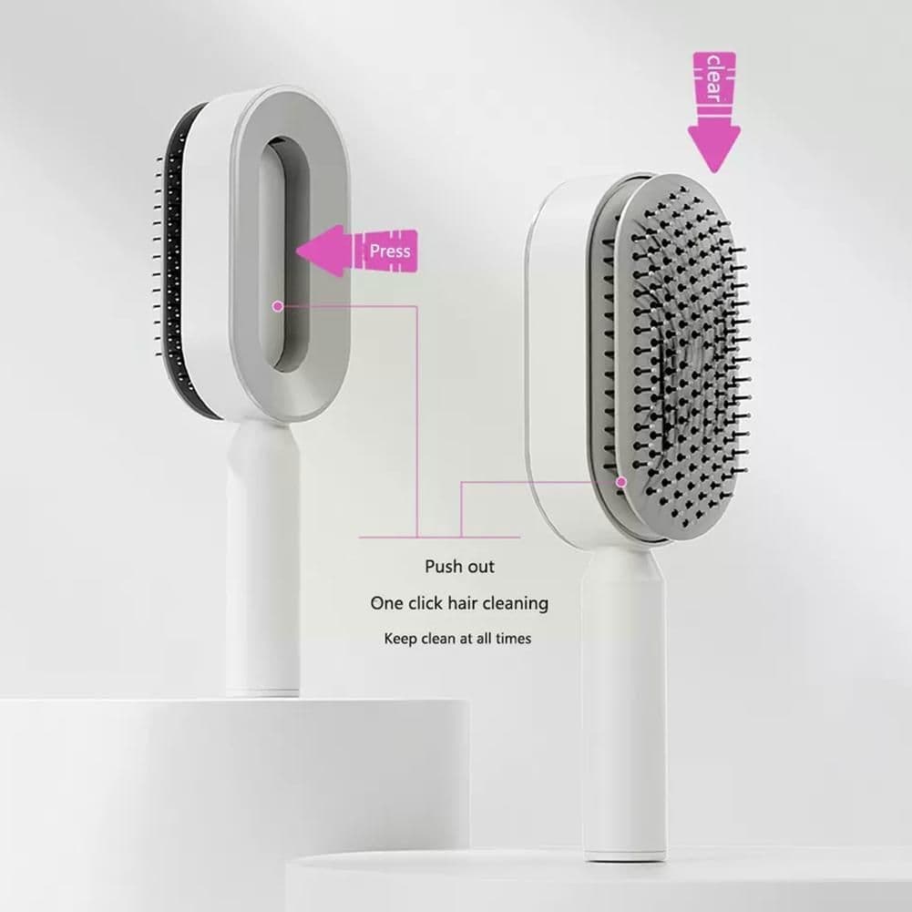 image-Women Fashion 3D Hair Growth Comb Hairbrush Self-Cleaning Hair Brush Self Cleaning Hair Brush For Women Massage Scalp Promote Blood Circulation Anti Hair Loss