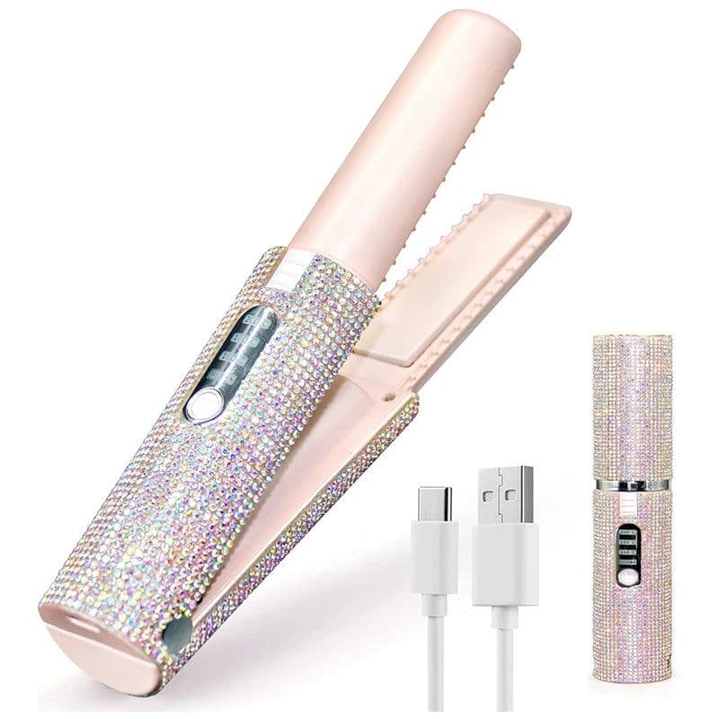 image-Rechargeable Portable USB Hair Straightener