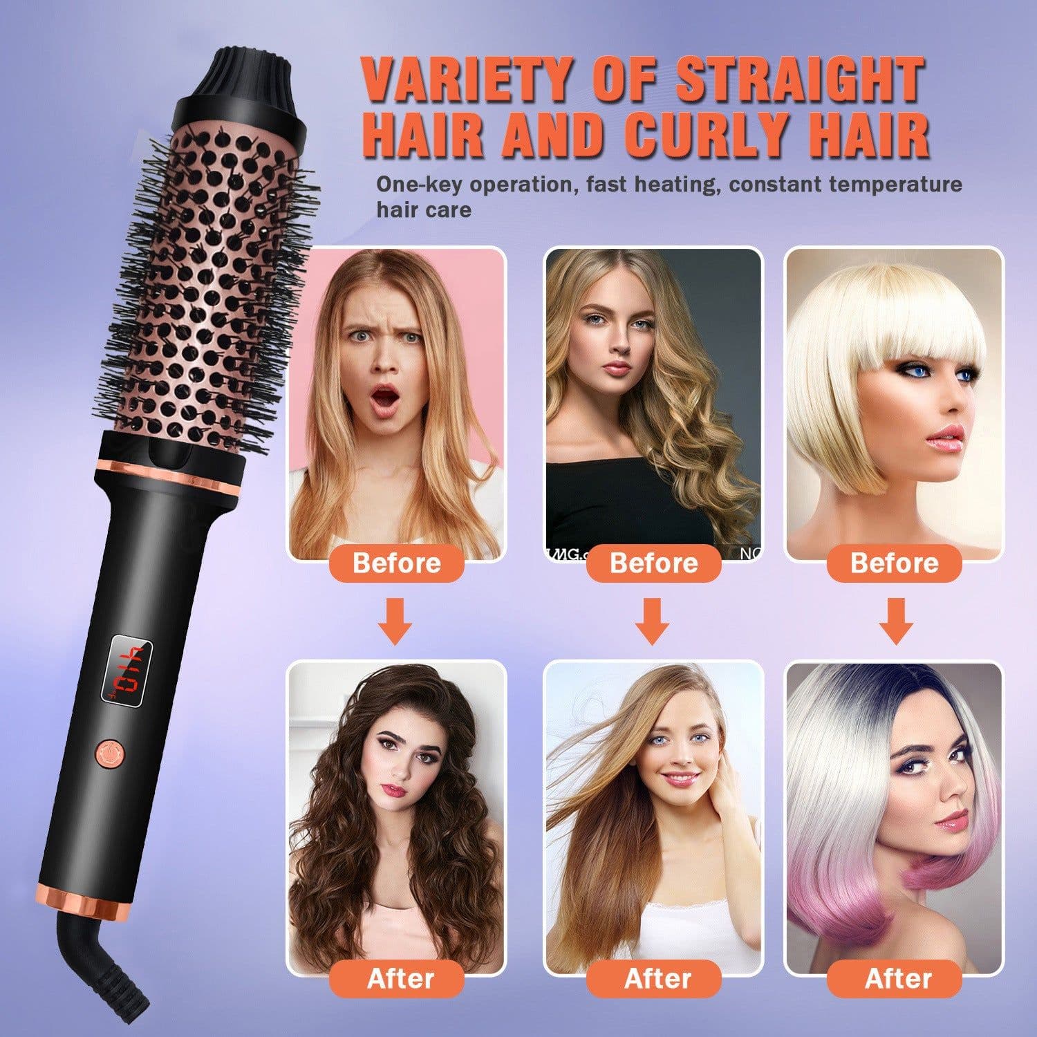 image-Hair Curler Straight Comb Multifunctional Household Portable