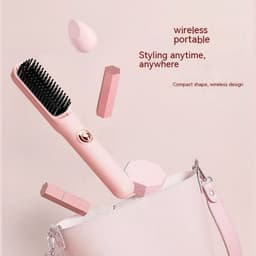 image-Wireless Straight Comb Anion Does Not Hurt Hair Portable Hair Curler And Straightener Dual-use