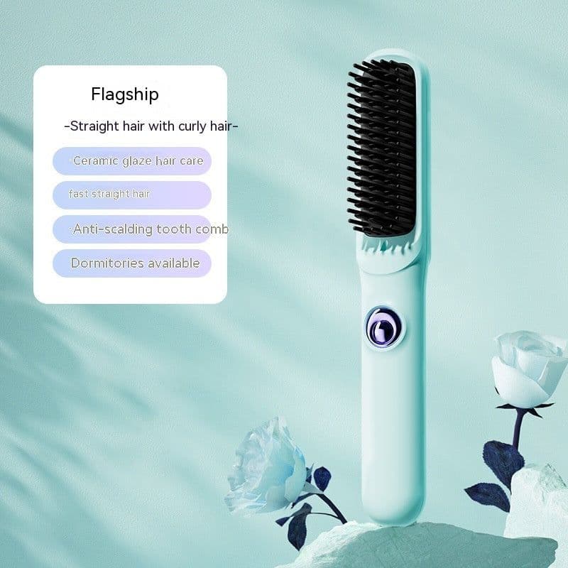 image-Wireless Straight Comb Anion Does Not Hurt Hair Portable Hair Curler And Straightener Dual-use