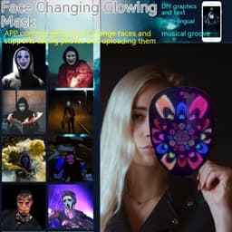 image-Halloween Face Masks Full Color LED Luminous Mask Face Changing Mask Party Bar Props