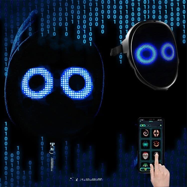 image-Halloween Face Masks Full Color LED Luminous Mask Face Changing Mask Party Bar Props