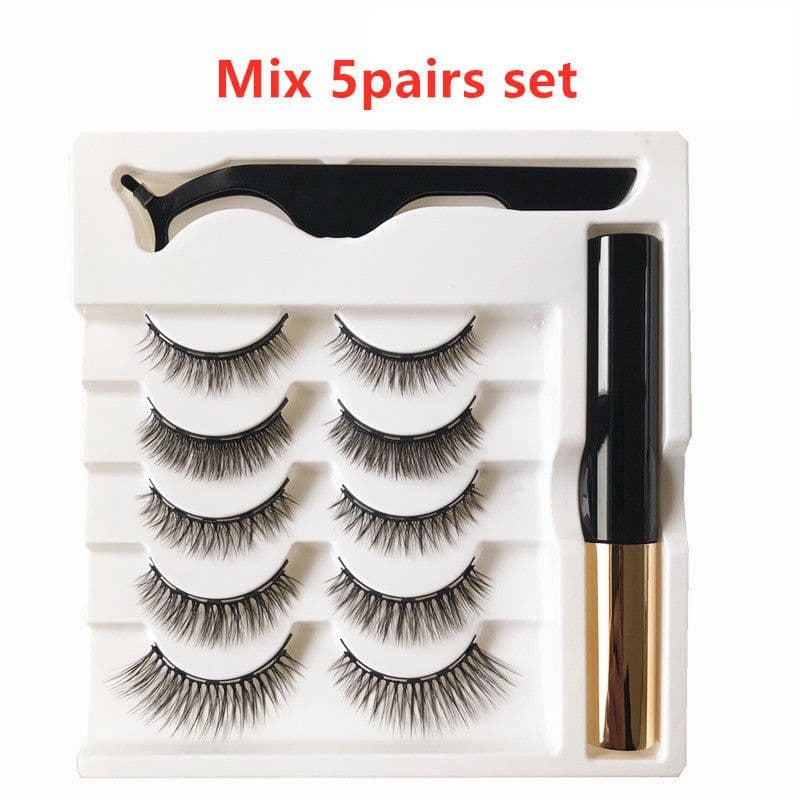 image-Five Pairs Of Magnetic Eyeliner Eyelashes Set