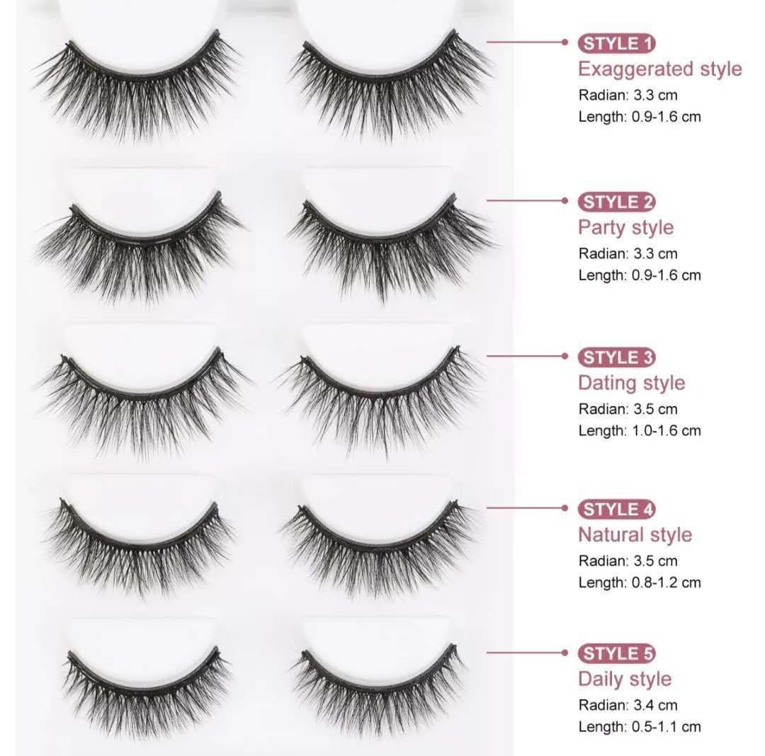 image-Liquid Eyeliner Magnetic False Eyelashes Set Five Pairs Of Glue-free Magnetic Eyelashes