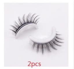 image-Reusable 3D Mink Lashes Natural False Eyelashes Self Adhesive Fake Glue Free Makeup Eyelash Extension Silk