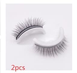 image-Reusable 3D Mink Lashes Natural False Eyelashes Self Adhesive Fake Glue Free Makeup Eyelash Extension Silk
