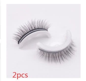image-Reusable 3D Mink Lashes Natural False Eyelashes Self Adhesive Fake Glue Free Makeup Eyelash Extension Silk