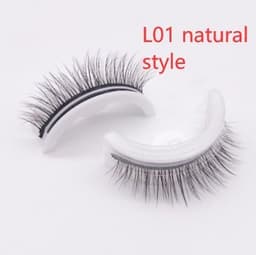 image-Reusable 3D Mink Lashes Natural False Eyelashes Self Adhesive Fake Glue Free Makeup Eyelash Extension Silk