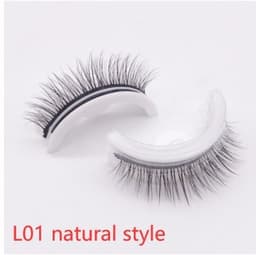 image-Reusable 3D Mink Lashes Natural False Eyelashes Self Adhesive Fake Glue Free Makeup Eyelash Extension Silk