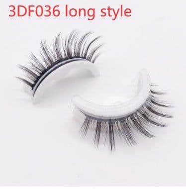 image-Reusable 3D Mink Lashes Natural False Eyelashes Self Adhesive Fake Glue Free Makeup Eyelash Extension Silk