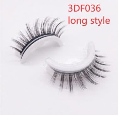 image-Reusable 3D Mink Lashes Natural False Eyelashes Self Adhesive Fake Glue Free Makeup Eyelash Extension Silk