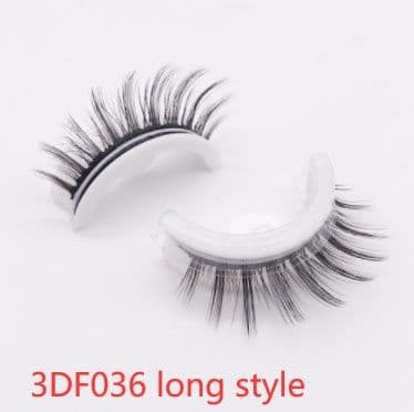 image-Reusable 3D Mink Lashes Natural False Eyelashes Self Adhesive Fake Glue Free Makeup Eyelash Extension Silk