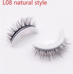 image-Reusable 3D Mink Lashes Natural False Eyelashes Self Adhesive Fake Glue Free Makeup Eyelash Extension Silk