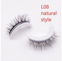image-Reusable 3D Mink Lashes Natural False Eyelashes Self Adhesive Fake Glue Free Makeup Eyelash Extension Silk