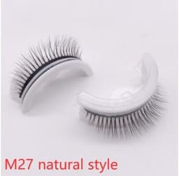 image-Reusable 3D Mink Lashes Natural False Eyelashes Self Adhesive Fake Glue Free Makeup Eyelash Extension Silk