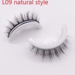 image-Reusable 3D Mink Lashes Natural False Eyelashes Self Adhesive Fake Glue Free Makeup Eyelash Extension Silk