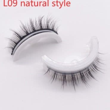 image-Reusable 3D Mink Lashes Natural False Eyelashes Self Adhesive Fake Glue Free Makeup Eyelash Extension Silk