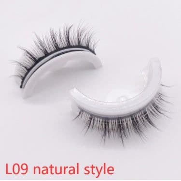 image-Reusable 3D Mink Lashes Natural False Eyelashes Self Adhesive Fake Glue Free Makeup Eyelash Extension Silk