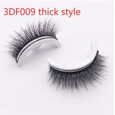 image-Reusable 3D Mink Lashes Natural False Eyelashes Self Adhesive Fake Glue Free Makeup Eyelash Extension Silk