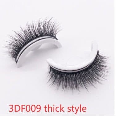 image-Reusable 3D Mink Lashes Natural False Eyelashes Self Adhesive Fake Glue Free Makeup Eyelash Extension Silk