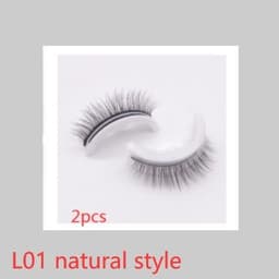 image-Reusable 3D Mink Lashes Natural False Eyelashes Self Adhesive Fake Glue Free Makeup Eyelash Extension Silk