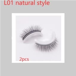 image-Reusable 3D Mink Lashes Natural False Eyelashes Self Adhesive Fake Glue Free Makeup Eyelash Extension Silk