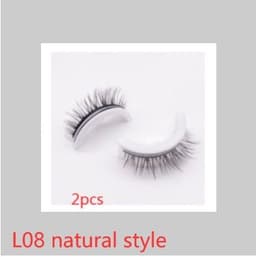 image-Reusable 3D Mink Lashes Natural False Eyelashes Self Adhesive Fake Glue Free Makeup Eyelash Extension Silk