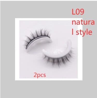 image-Reusable 3D Mink Lashes Natural False Eyelashes Self Adhesive Fake Glue Free Makeup Eyelash Extension Silk