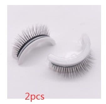 image-Reusable 3D Mink Lashes Natural False Eyelashes Self Adhesive Fake Glue Free Makeup Eyelash Extension Silk