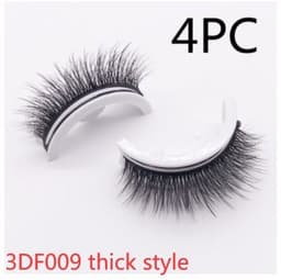 image-Reusable 3D Mink Lashes Natural False Eyelashes Self Adhesive Fake Glue Free Makeup Eyelash Extension Silk