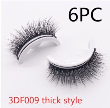 image-Reusable 3D Mink Lashes Natural False Eyelashes Self Adhesive Fake Glue Free Makeup Eyelash Extension Silk
