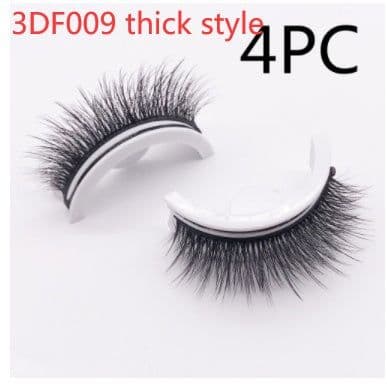 image-Reusable 3D Mink Lashes Natural False Eyelashes Self Adhesive Fake Glue Free Makeup Eyelash Extension Silk