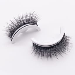 image-Reusable 3D Mink Lashes Natural False Eyelashes Self Adhesive Fake Glue Free Makeup Eyelash Extension Silk